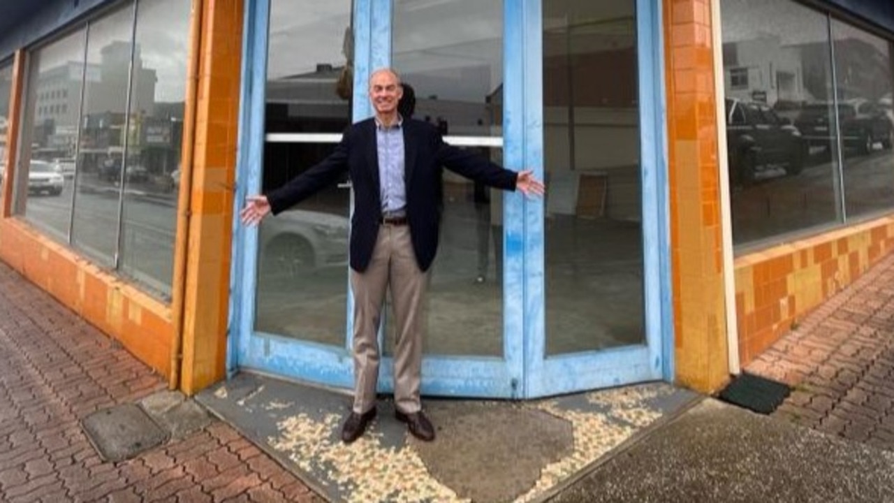 Attorney-General Guy Barnett in front of where the new Burnie Court Complex will be. Picture: Supplied.