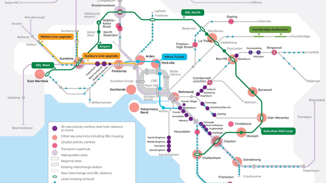 Purple dots indicate locations of the new activity centres. Picture: Supplied.