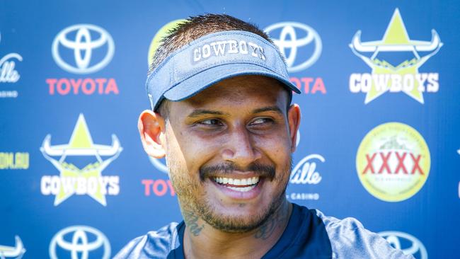 Ben Barba is seen at a North Queensland Cowboys pre-season training session held at the Townsville Sports Reserve in Townsville, Monday, November 12, 2018. (AAP Image/Michael Chambers) NO ARCHIVING