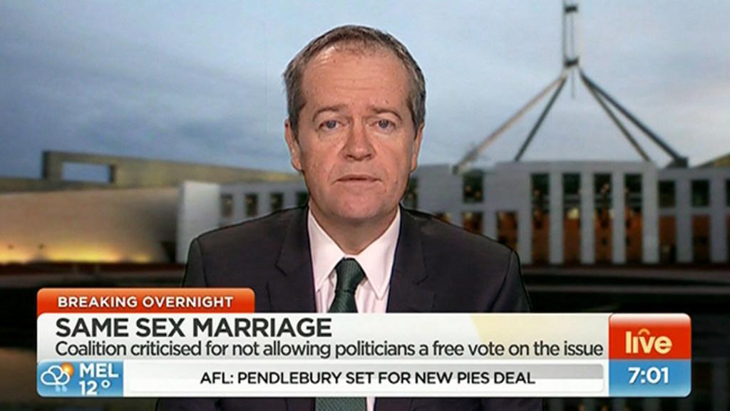 Shorten says Abbott needs to 'move with the times' on gay marriage