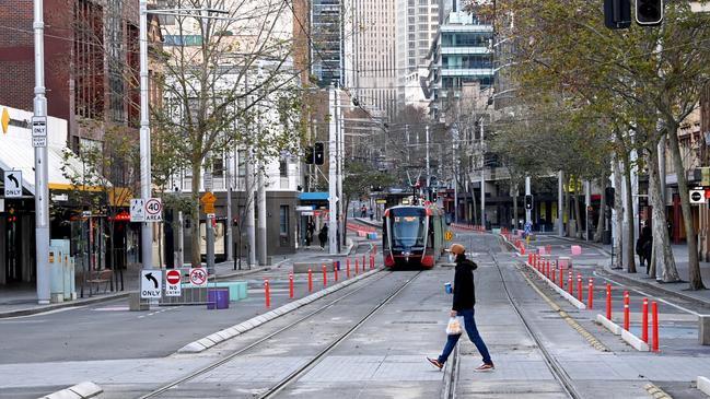 Sydney’s empty CBD, Picture: NCA NewsWire / Jeremy Piper