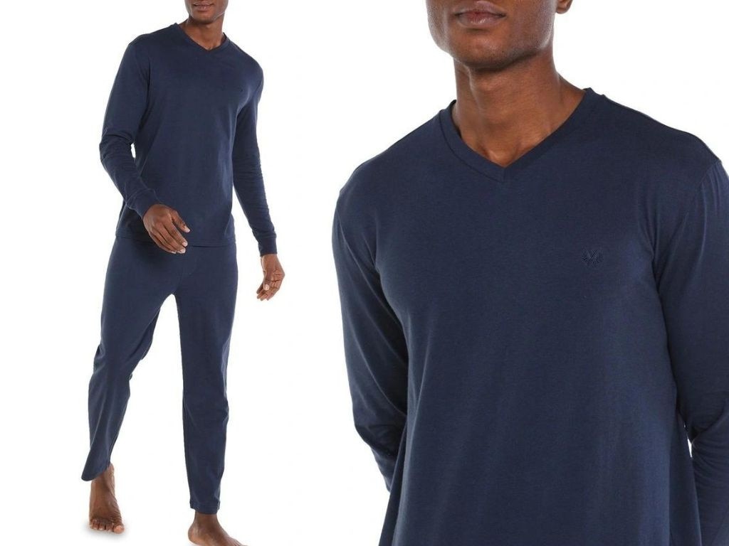 Coast Clothing Co Essential Knit PJ Set In navy