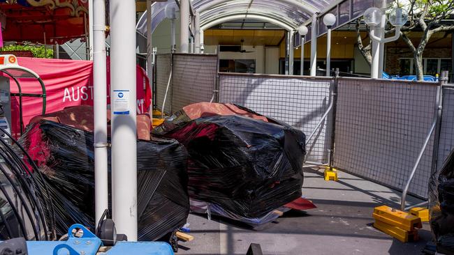 Demolition work has begun on the Rotary Carousel Broadbeach. Picture: Jerad Williams