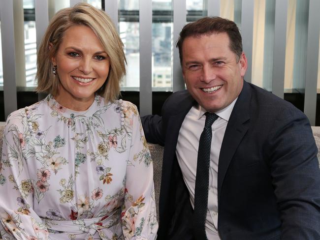 Georgie Gardner and Karl Stefanovic on the Today set in Melbourne. Picture Julie Kiriacoudis