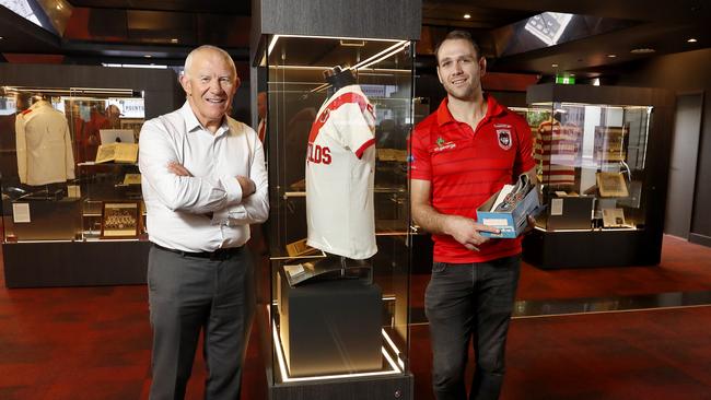 Former players Steve Edge and Jason Nightingale at the museum.