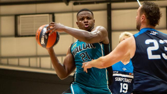 Arcaim Lallemand was huge in Wallan's overtime win. Photo: Basketball Victoria.