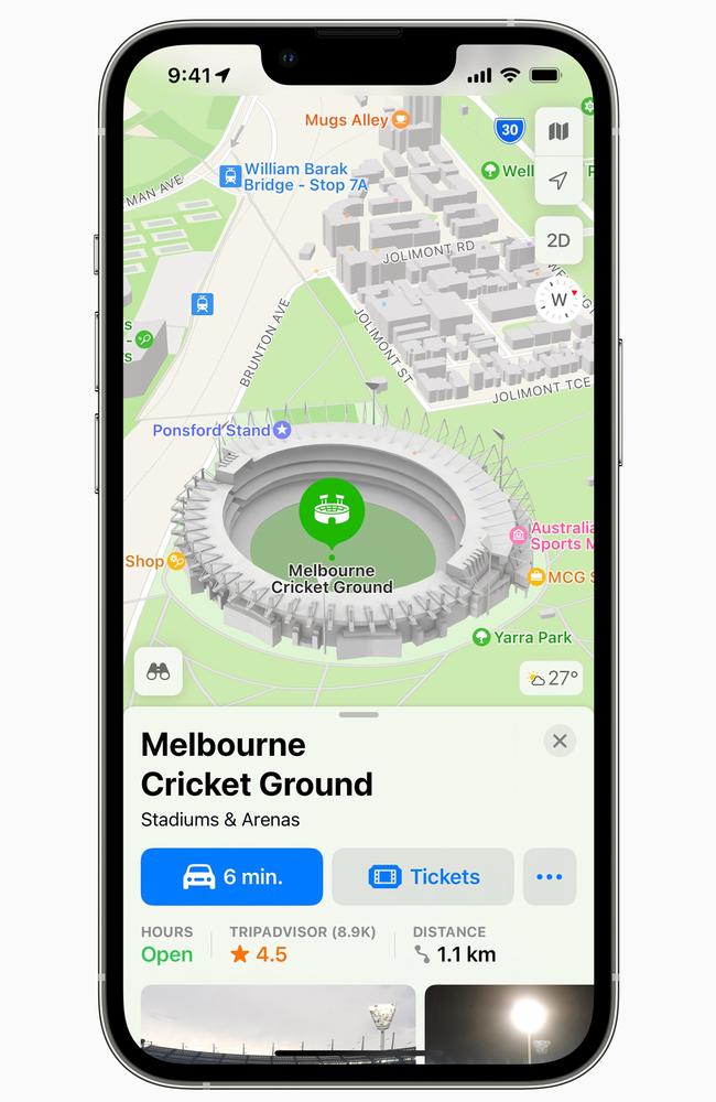 The Melbourne Cricket Ground as seen on the new-look Apple Maps.