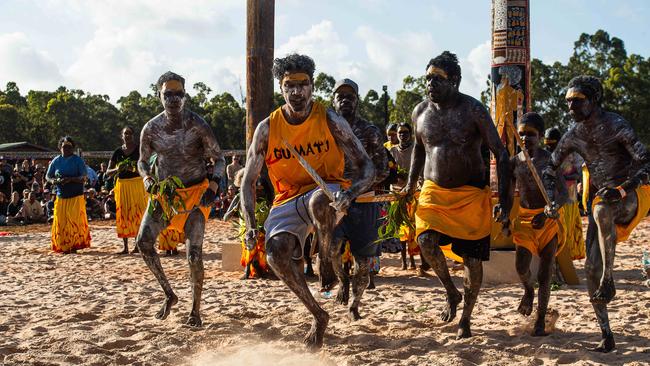 Gurrmuy homeland dance at day one of Garma Festival on Friday August 2023. Picture: Pema Tamang Pakhrin
