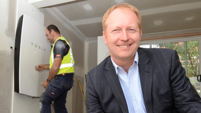 Former Victorian Greens leader Greg Barber was the first person in the state to get Tesla solar batteries installed at his home. Picture: Dennis Manktelow