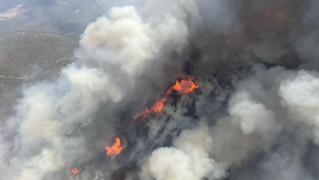 Fire crews continued working through the night to bring a bushfire at Deepwater under control. Picture: Queensland Fire and Emergency Services