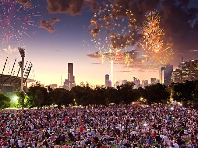 Yarra Park is perfect spot to take young kids to watch the early firework show.