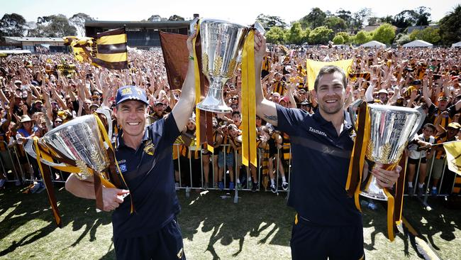 Clarkson and Hodge enjoyed incredible success together as coach and player. Picture: Michael Klein