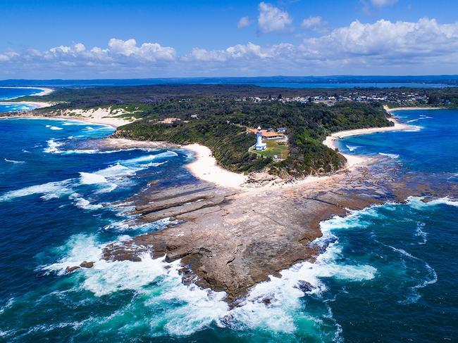 Norah Head is becoming a popular holiday destination. Drone image taken by Central Coast photographer Andrew Cooney
