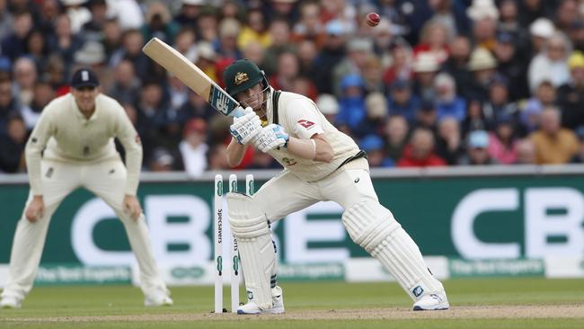 Steve Smith ducks under a short ball. Picture: AP