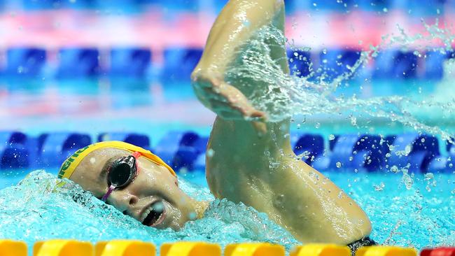 Ariarne Titmu competes in the Women's 800m Freestyle Final at the 2019 FINA World Championships. Picture: MADDIE MEYER/GETTY IMAGES