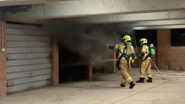 Firefighters extinguished a the battery blaze in Sydney's south this morning. Picture: Fire and Rescue NSW