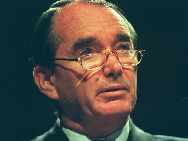 Liberal Minister John Moore at Budget Breakfast at the Convention Centre, Brisbane.. Headshot alone aug 1996