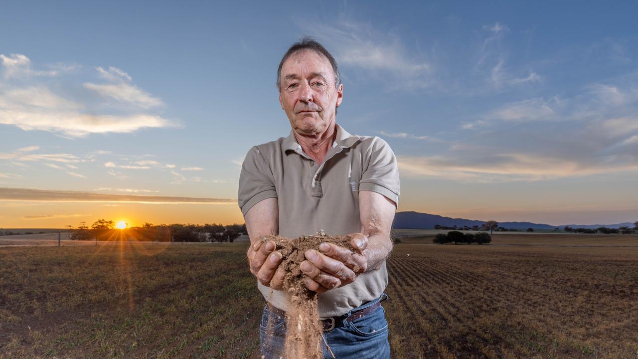 Peter McCallum at his farm in Booleroo Centre SA. Picture: Ben Clark