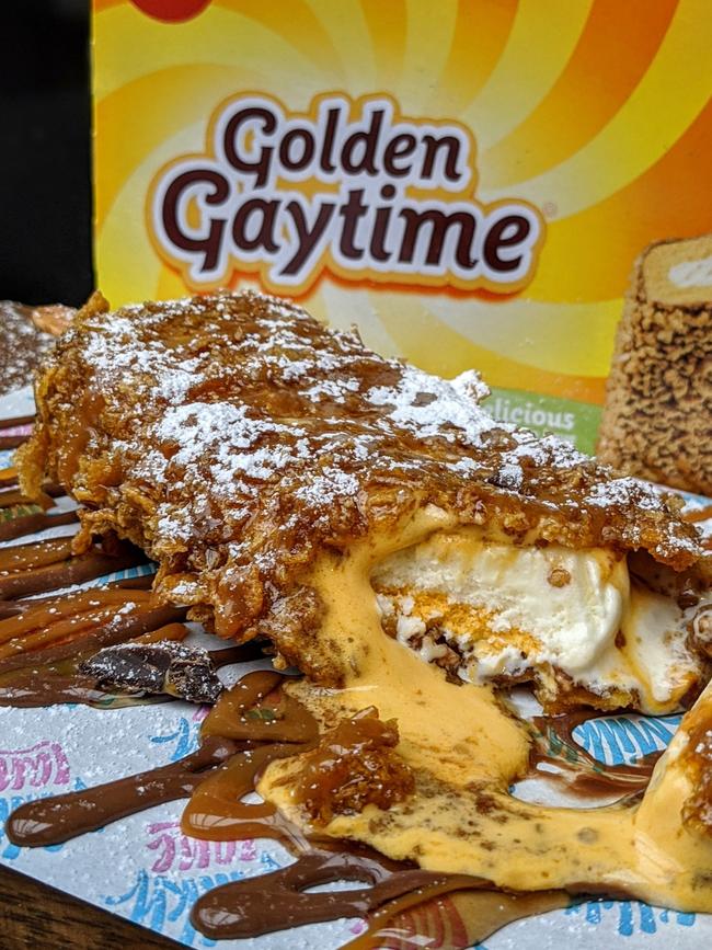 Deep fried Golden Gaytime dessert. Picture: Supplied