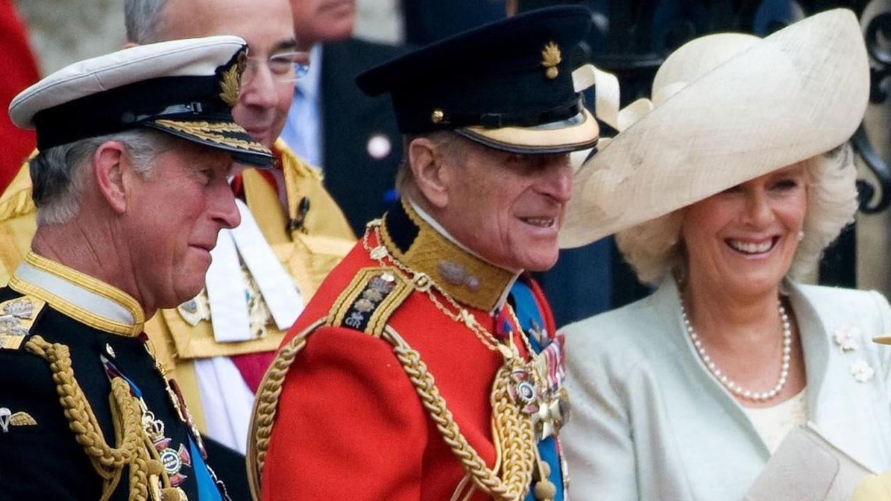 The Duke of Edinburgh with Prince Charles and Camilla, who have remembered him as a father, grandfather and great-grandfather. Picture: Instagram