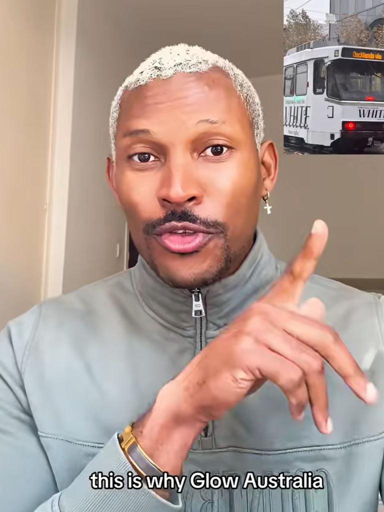 Jeff Kissubi, an activist from Melbourne, called the ad ‘colonial marketing’. Picture: TikTok/blondjeff