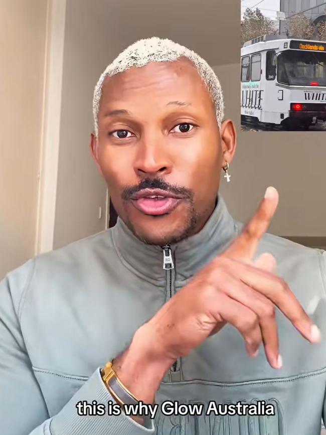 Jeff Kissubi, an activist from Melbourne, called the ad ‘colonial marketing’. Picture: TikTok/blondjeff