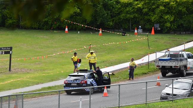 Police stationed in Monkland in search of Gympie murder suspect on Monday morning.