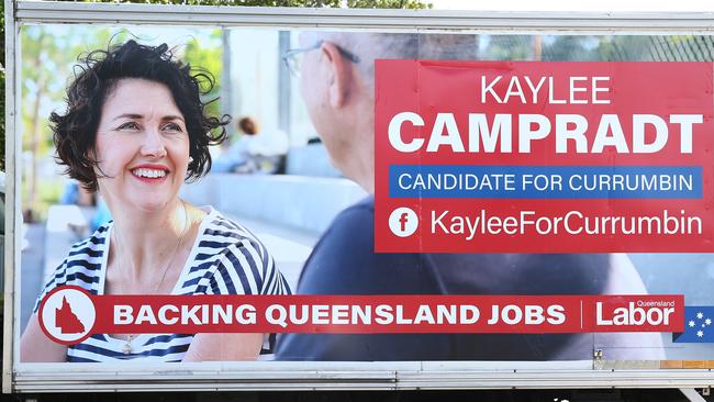 A campaign truck for Labor’s Currumbin candidate Kaylee Campradt.