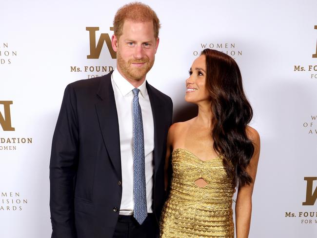 Prince Harry and Meghan at the Women of Vision event in New York prior to the paparazzi pursuit. Picture: Getty Images