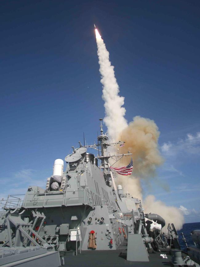 A USS Decatur guided-missile destroyer.