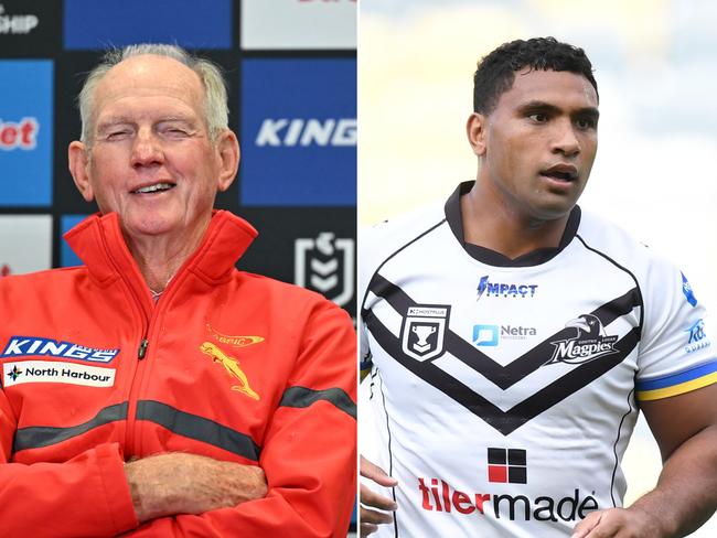 (L-R) Wayne Bennett and Tevita Pangai Jr. Picture: Supplied