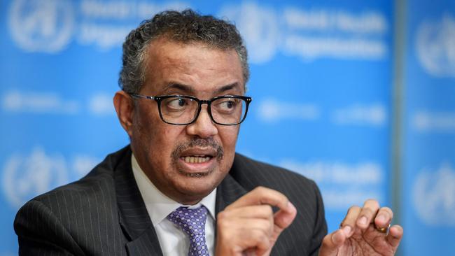 WHO chief Tedros Adhanom Ghebreyesus has been nicknamed Secretary Tedros by Chinese liberals for his fawning praise of Xi Jinping’s administration. Picture: AFP