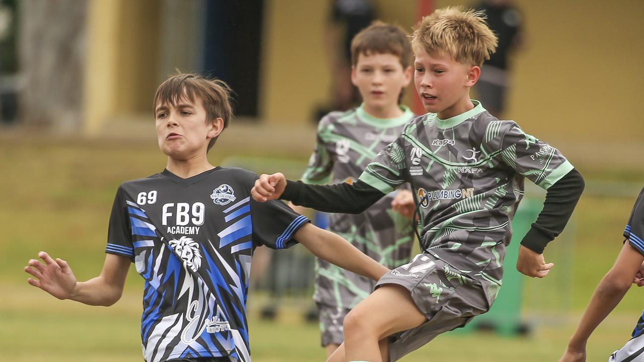 U/12 Football NT (Green Socks) V the FB 9 Academy in the Premier Invitational Football Carnival at Nerang. Picture: Glenn Campbell