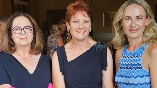 Jennifer Game, One Nation leader Senator Pauline Hanson and state upper house independent Sarah Game. Picture: Facebook