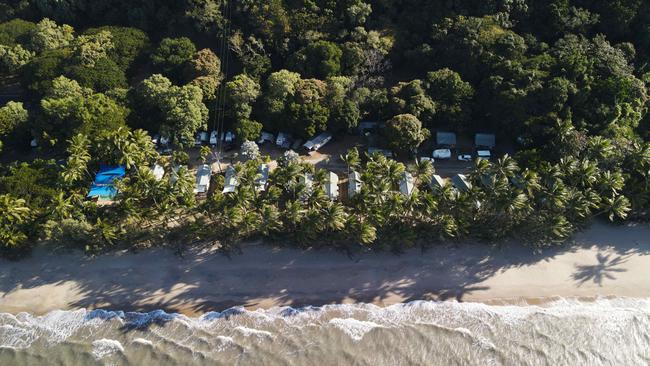 A quiet and sleepy bungalow resort – with a ripper bar and restaurant attached – is now on the market. Part of the sale includes existing approvals for a massive redevelopment that includes 221-room resort with a hotel, motel and swanky apartments. Picture: Brendan Radke