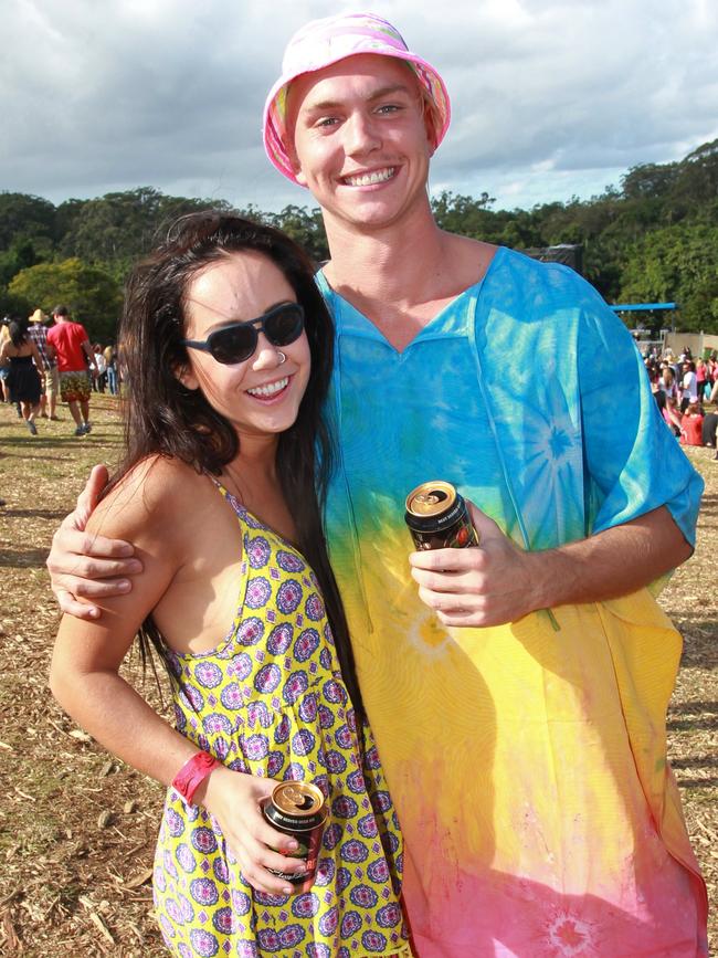 Michaela Cahill and Karl Bowman at the Big Pineapple Music Festival in 2014. Picture: Brett Wortman