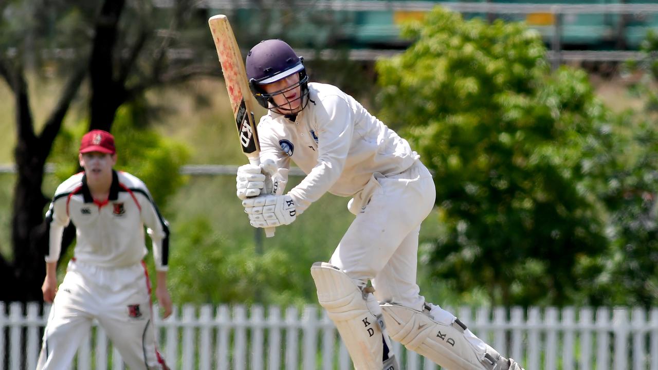 Brisbane Grammar School batsman Hugh Weibgen. Picture, John Gass