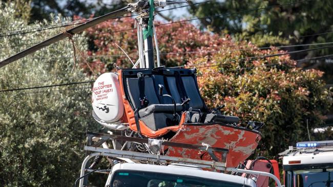 Debris from a helicopter which crashed into a Mentone home in late November, 2022. Picture: David Geraghty