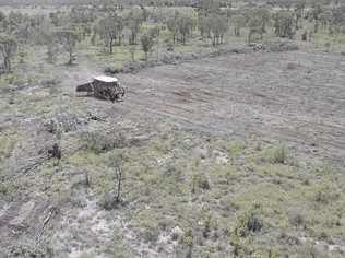 A bulldozer has cleared land close to the QCoal mine site. Mr Reed believes it is to   create a creek diversion. Picture: Contributed