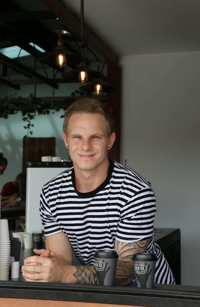 Some of the food and ambience at Daymaker Espresso at Miami. Owner Dylan Nesbit. Picture Glenn Hampson