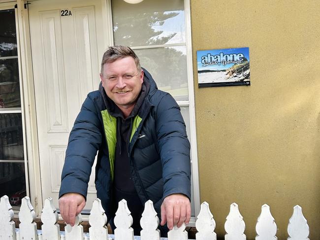 Casey O'Keefe out the front of his Airbnb property. Picture: Supplied