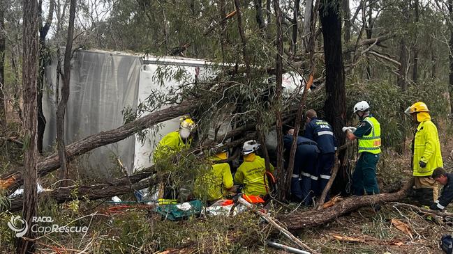 Emergency crews were called to a serious truck rollover at St Lawrence on November 7.