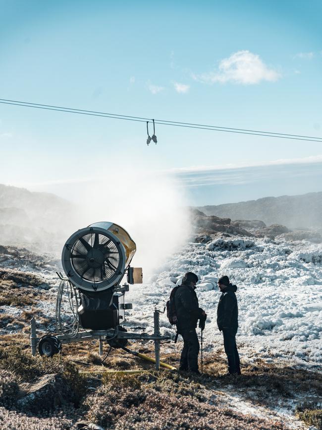 Guns blazing at Ben Lomond as 2025 snow season opens. Picture: Ben Lomond Alpine Resort