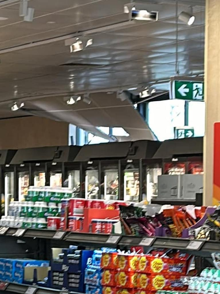 Damage reported inside the Muswellbrook Aldi store. Picture: Facebook/Dean Reid