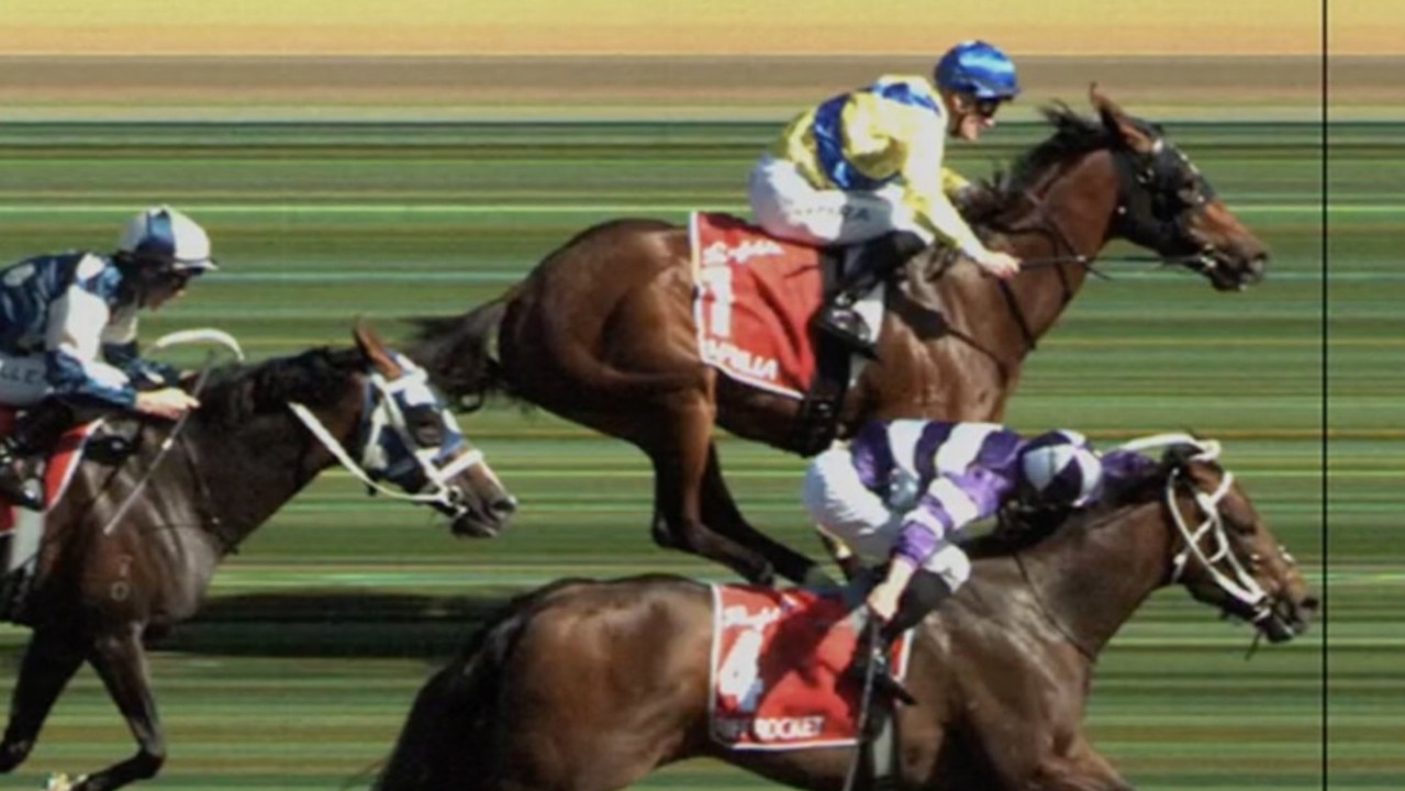 Riff Rocket won the Victorian Derby by a nose.