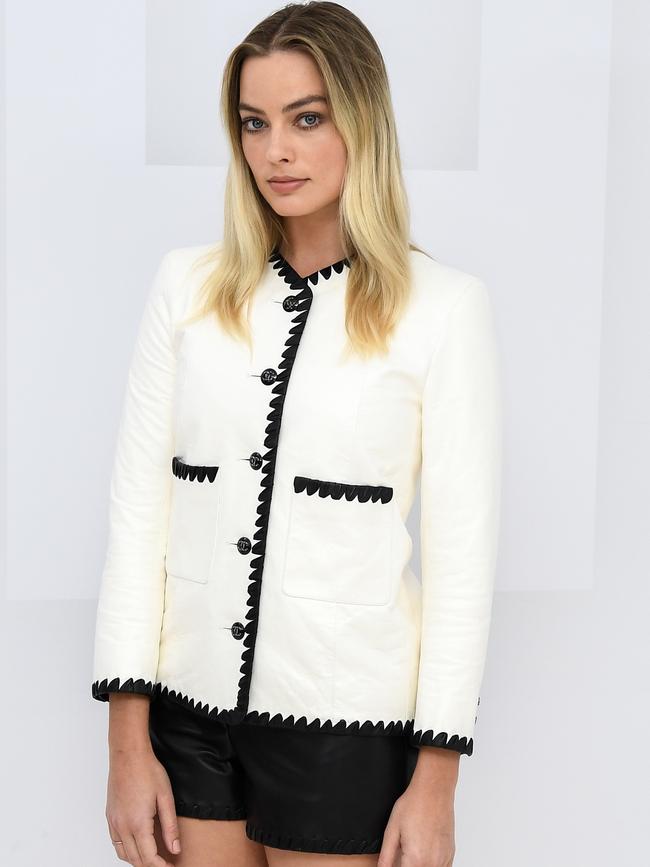 Margot Robbie rocking a jacket Betty White would have worn. Picture: Gareth Cattermole/Getty for Chanel