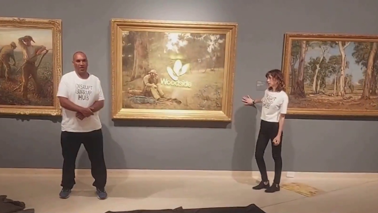 Activists deface iconic painting in Western Australia