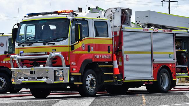Queensland Fire and Emergency Service said crews were called to reports of a blaze in the kitchen of a home in Blackthorn Street in Mount Low just after midday. Picture: Cameron Bates