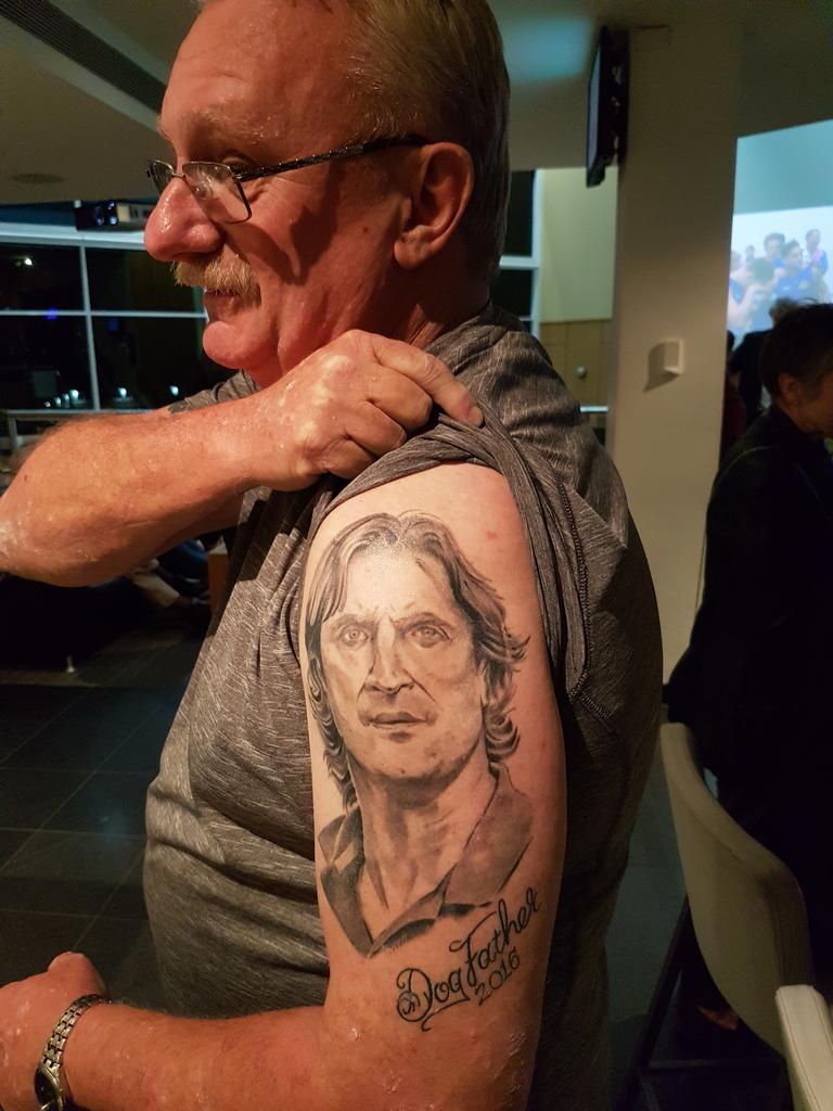 08/01/2017 - Michael Holzberger with Luke Beveridge Tattoo done to commemorate Western Bulldogs winning 2016 AFL Grand Final Picture: Joeann Mckenzie