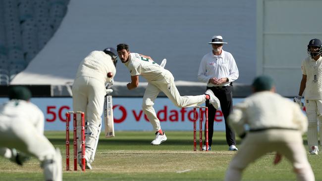 Starc beats England captain Joe Root at the MCG. Picture: Hamish Blair/AFP-